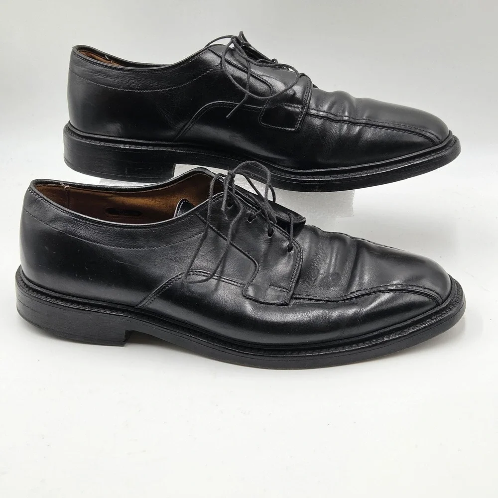 Allen Edmonds Hillcrest Shoes Mens Size 9.5 Black Leather Derby Dress Square Toe